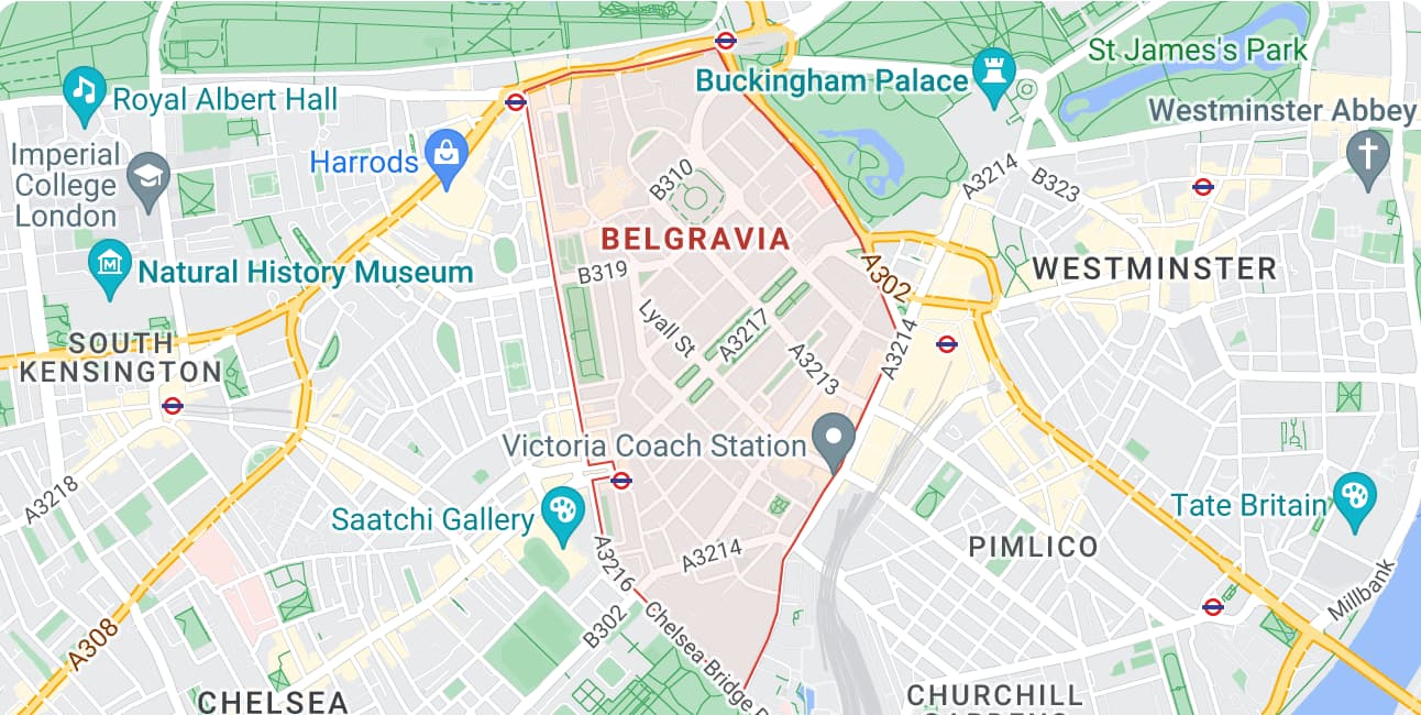 Map of Belgravia Map of Belgravia