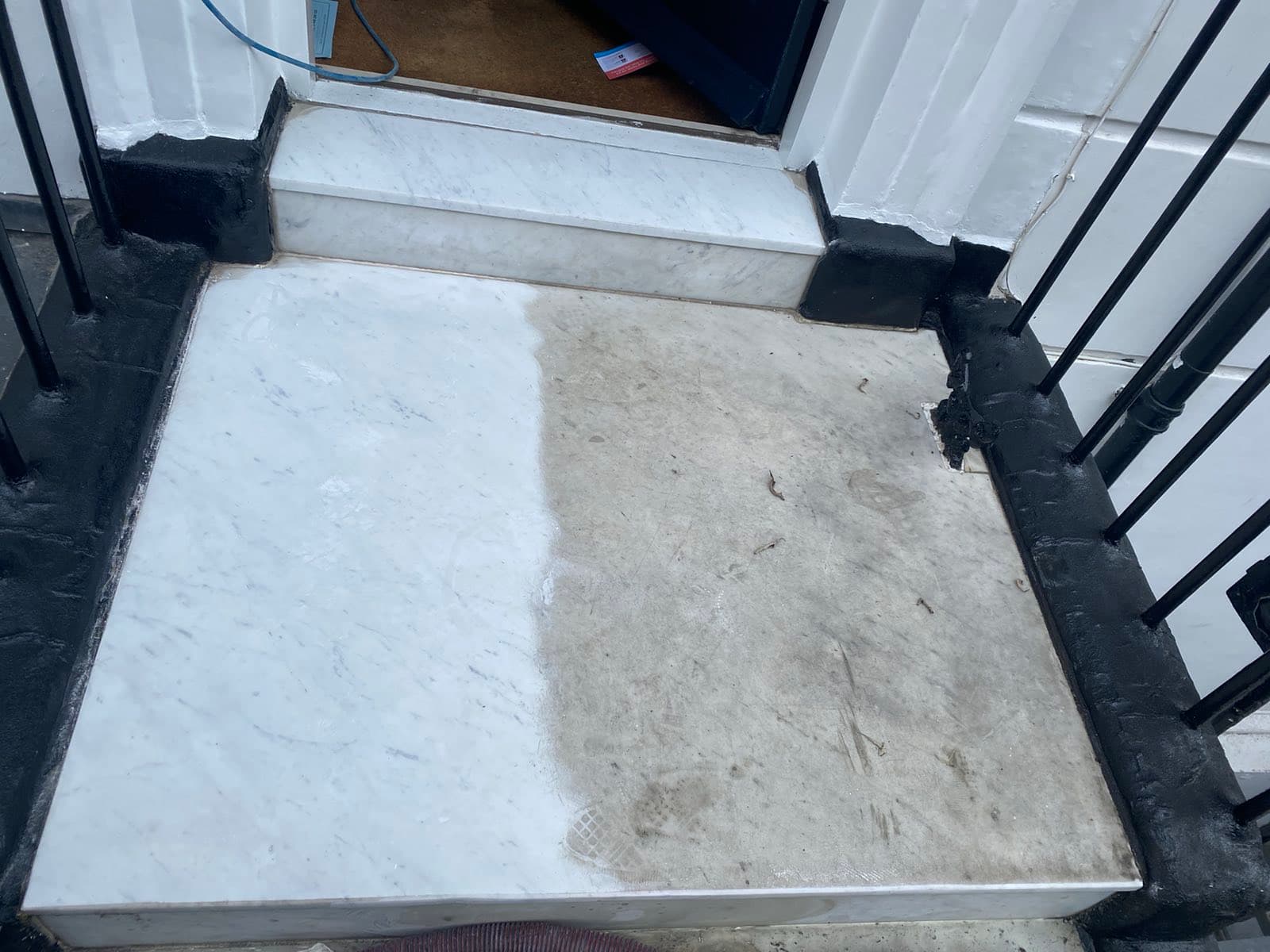 polished marble - before and after